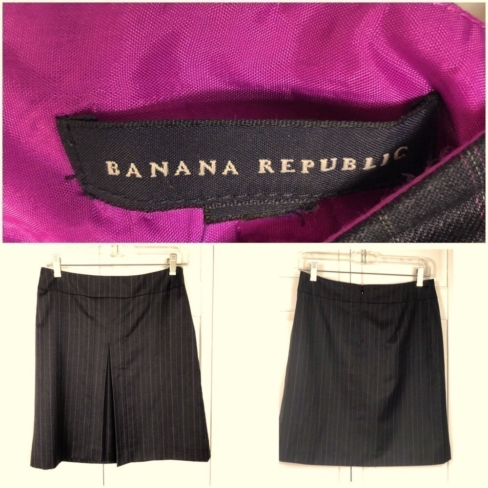 Banana Republic Pencil Skirt l GRAY PINSTRIPE PENCIL SKIRT (0913)